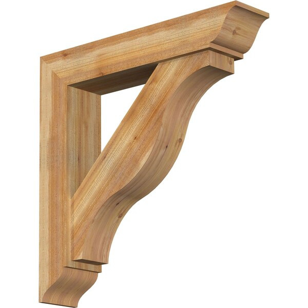 Ekena Millwork Funston Traditional Rough Sawn Bracket w/ Offset Brace, Western Red Cedar, 8"W x 40"D x 40"H BKT0806X40X40FST01RWR - main